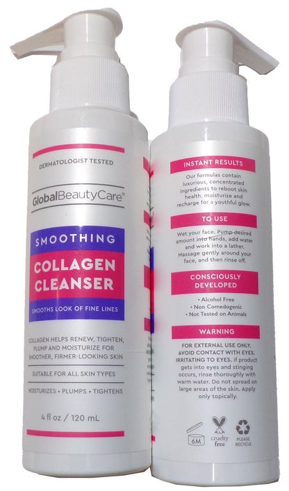Global Beauty Care Smoothing Collagen Cleanser 2-Pack, 4fl oz