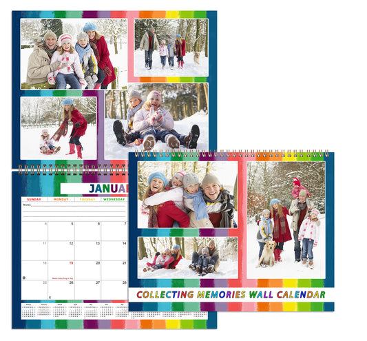 2026 Scrapbook Wall Calendar Spiral-bound (Add Your Own Photos) - 12 Months Desktop #015
