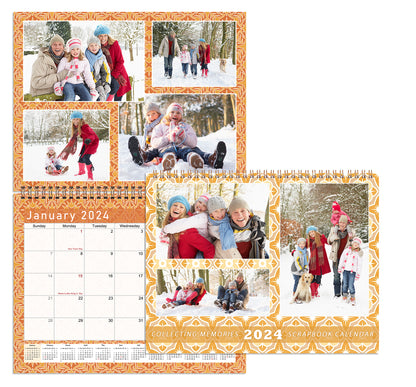 2024 Scrapbook Wall Calendar Spiral-bound (Add Your Own Photos) - 12 Months Desktop #09
