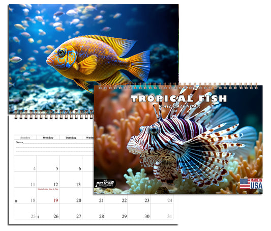 2026 Spiral-bound Wall Calendar (Tropical Fishes) - 12 Months Desktop/Wall Calendar/Planner