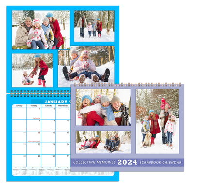 2024 Scrapbook Wall Calendar Spiral-bound (Add Your Own Photos) - 12 Months Desktop #05