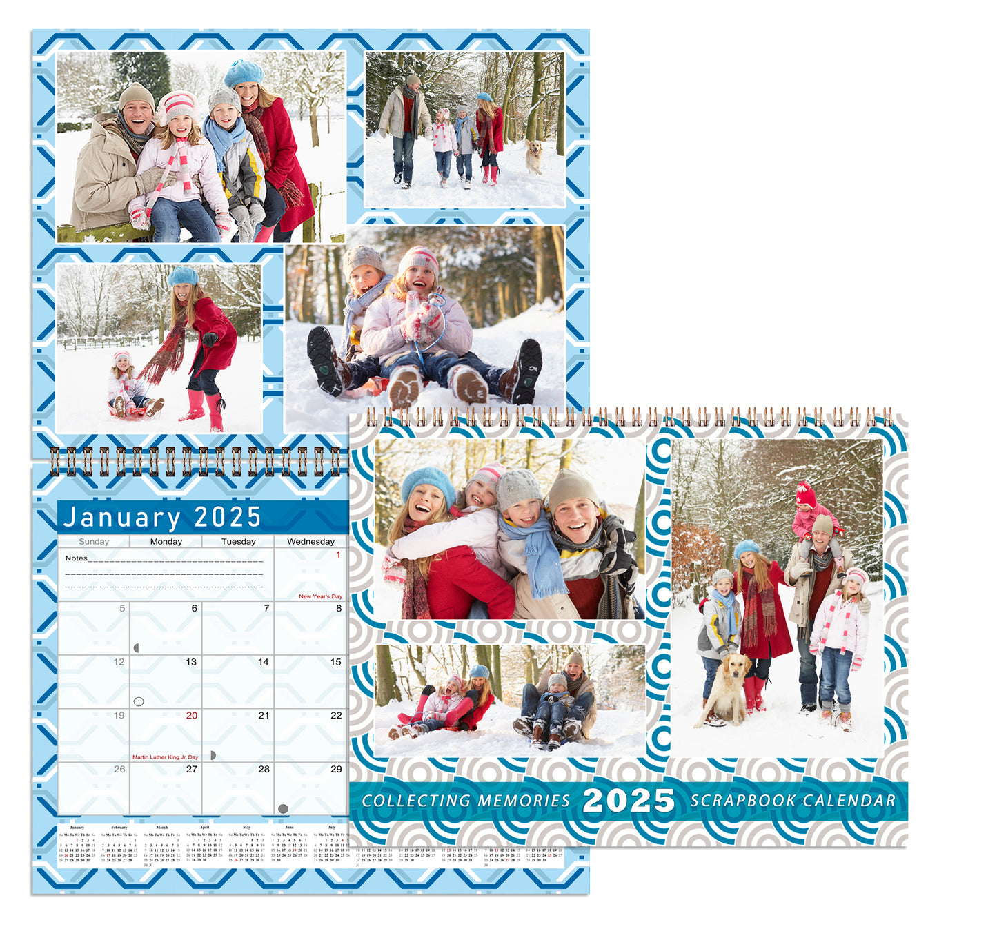 2025 Scrapbook Wall Calendar Spiral-bound (Add Your Own Photos) - 12 Months Desktop #04