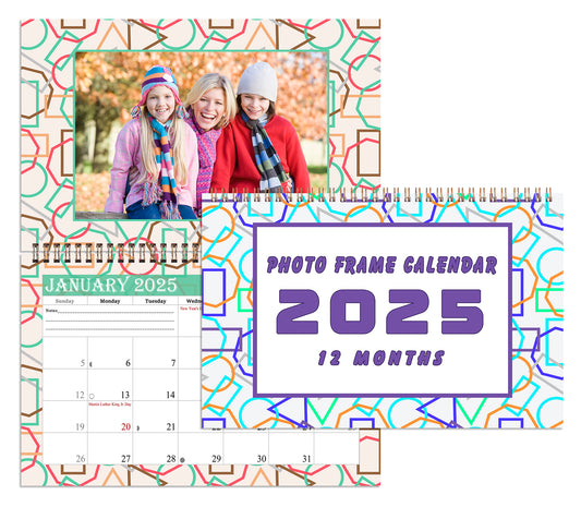2025 Photo Frame Wall Spiral-bound Calendar (Add Your Own Photos) - 12 Months Desktop/Wall Calendar/Planner - (Edition #11)