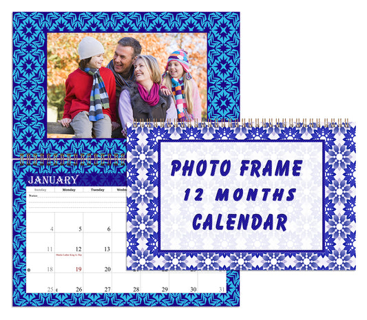 2026 Photo Frame Wall Spiral-bound Calendar (Add Your Own Photos) - 12 Months Desktop/Wall Calendar/Planner - (Edition #07)