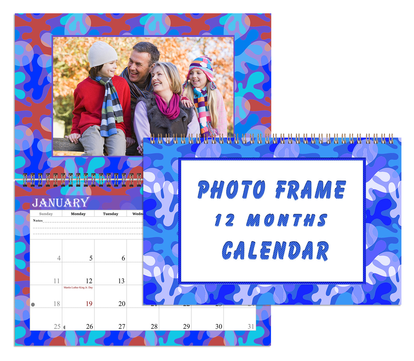 2027 Photo Frame Wall Spiral-bound Calendar (Add Your Own Photos) - 12 Months Desktop/Wall Calendar/Planner - (Edition #03)