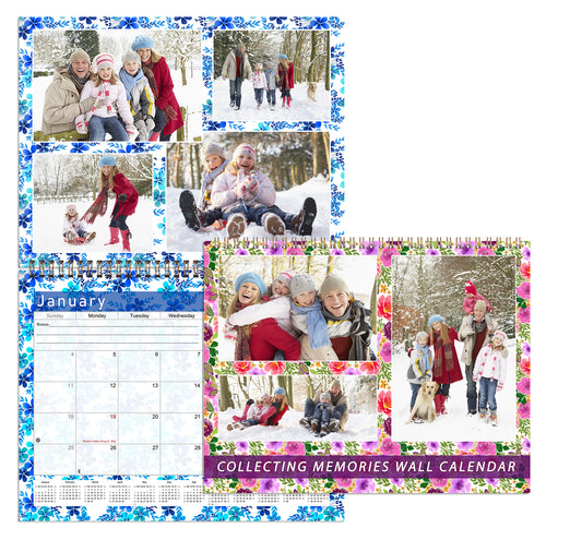 2026 Scrapbook Wall Calendar Spiral-bound (Add Your Own Photos) - 12 Months Desktop #011