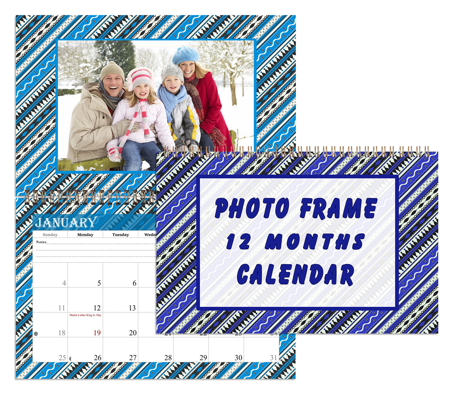 2026 Photo Frame Wall Spiral-bound Calendar (Add Your Own Photos) - 12 Months Desktop/Wall Calendar/Planner - (Edition #17)