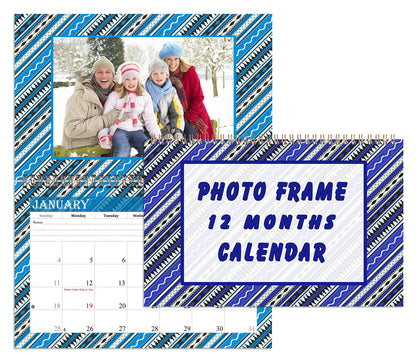 2026 Photo Frame Wall Spiral-bound Calendar (Add Your Own Photos) - 12 Months Desktop/Wall Calendar/Planner - (Edition #17)