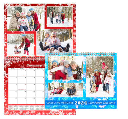 2024 Scrapbook Wall Calendar Spiral-bound (Add Your Own Photos) - 12 Months Desktop #08