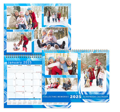 2025 Scrapbook Wall Calendar Spiral-bound (Add Your Own Photos) - 12 Months Desktop #02