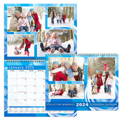 2024 Scrapbook Wall Calendar Spiral-bound (Add Your Own Photos) - 12 Months Desktop #02