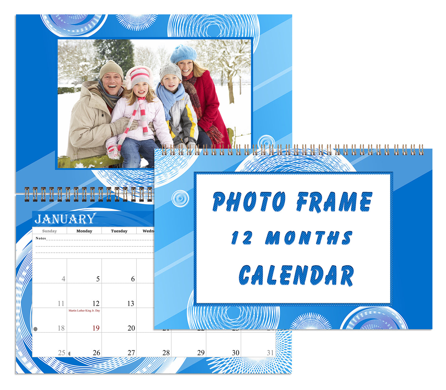 2026 Photo Frame Wall Spiral-bound Calendar (Add Your Own Photos) - 12 Months Desktop/Wall Calendar/Planner - (Edition #02).