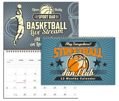2027 Spiral-bound Wall Calendar (Basketball) - 12 Months Desktop/Wall Calendar/Planner (Copy)