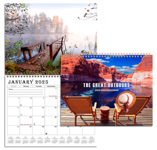 2025 Spiral-bound Wall Calendar (Great Outdoors) - 12 Months Desktop/Wall Calendar/Planner