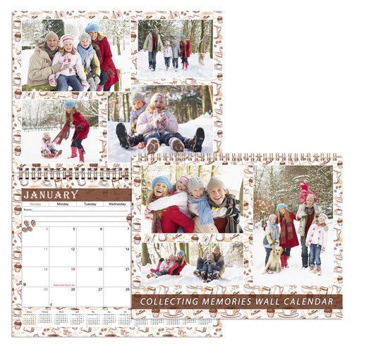 2026 Scrapbook Wall Calendar Spiral-bound (Add Your Own Photos) - 12 Months Desktop #013