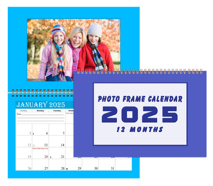 2025 Photo Frame Wall Spiral-bound Calendar (Add Your Own Photos) - 12 Months Desktop/Wall Calendar/Planner - (Edition #05)