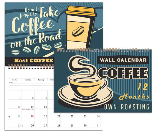 2026 Spiral-bound Wall Calendar (Coffee) - 12 Months Desktop/Wall Calendar/Planner