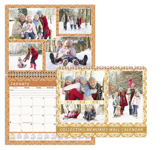 2026 Scrapbook Wall Calendar Spiral-bound (Add Your Own Photos) - 12 Months Desktop #09
