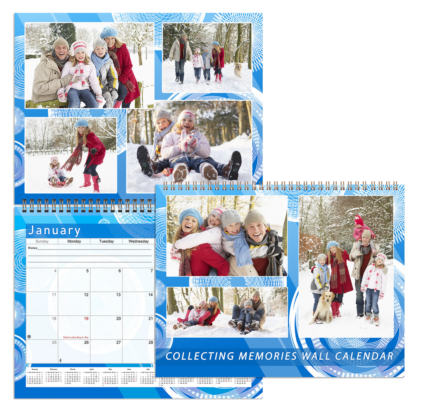 2026 Scrapbook Wall Calendar Spiral-bound (Add Your Own Photos) - 12 Months Desktop #02