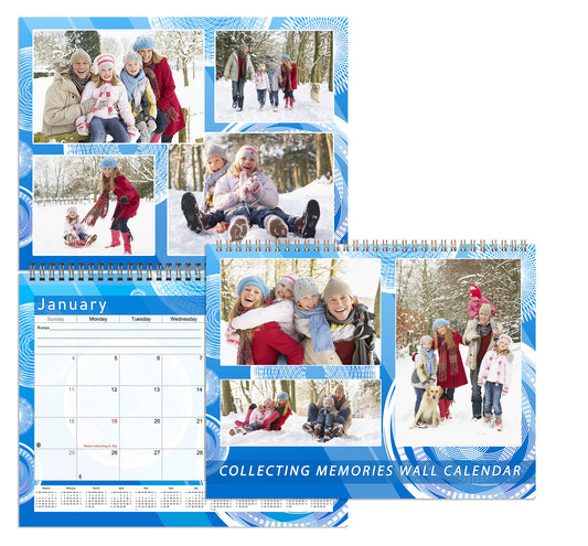 2026 Scrapbook Wall Calendar Spiral-bound (Add Your Own Photos) - 12 Months Desktop #02