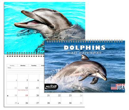 2027 Spiral-bound Wall Calendar (Dolphins) - 12 Months Desktop/Wall Calendar/Planner