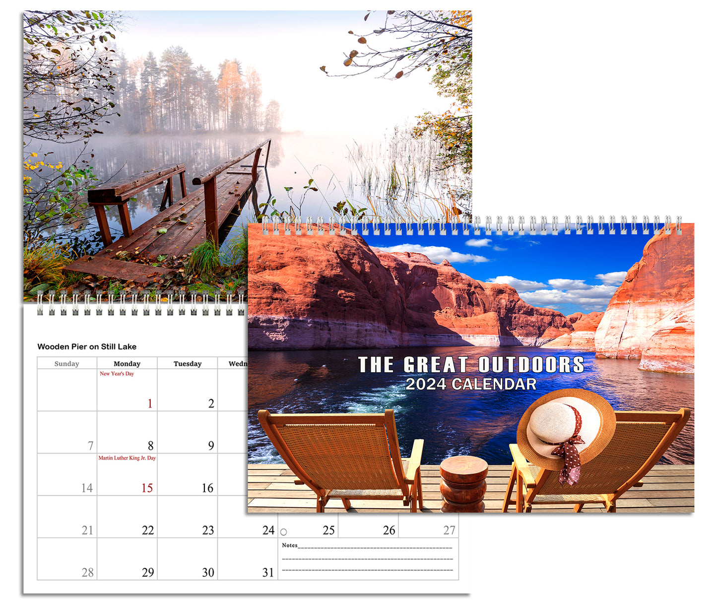 2024 Spiral-bound Wall Calendar (Great Outdoors) - 12 Months Desktop/Wall Calendar/Planner