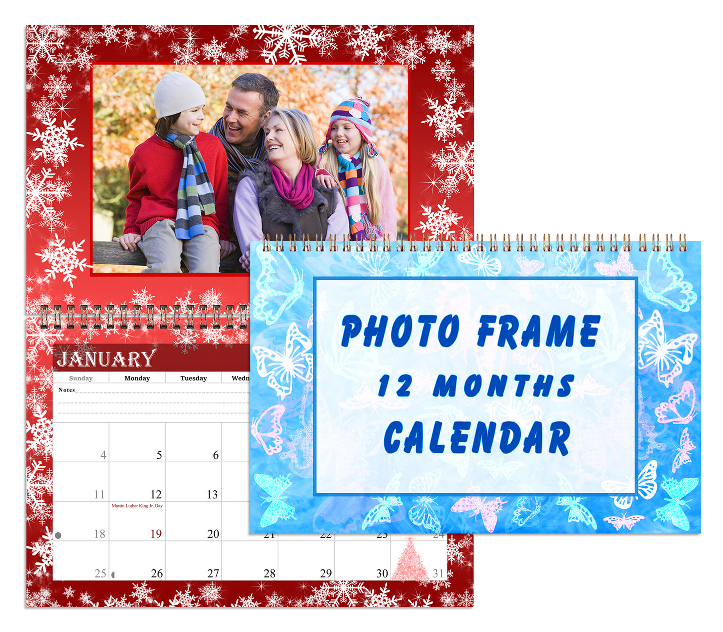 Personalized Custom 12 Months Calendar 2027 Collecting Memories Wall/Desktop/Planner Spiral-bound Mini 8.5x11 Inch (Add Your Own Photos) - Customized For Home, Office, Party, Birthday, Christmas Gift - Made in USA (Edition #08)
