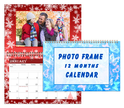 Personalized Custom 12 Months Calendar 2027 Collecting Memories Wall/Desktop/Planner Spiral-bound Mini 8.5x11 Inch (Add Your Own Photos) - Customized For Home, Office, Party, Birthday, Christmas Gift - Made in USA (Edition #08)
