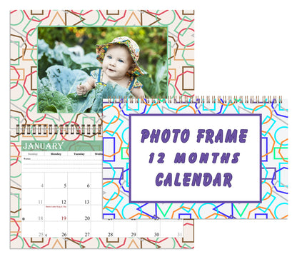 2027 Photo Frame Wall Spiral-bound Calendar (Add Your Own Photos) - 12 Months Desktop/Wall Calendar/Planner - (Edition #11)