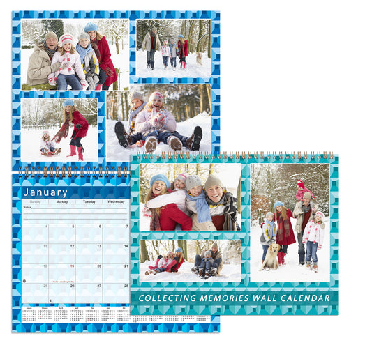 2026 Scrapbook Wall Calendar Spiral-bound (Add Your Own Photos) - 12 Months Desktop #03