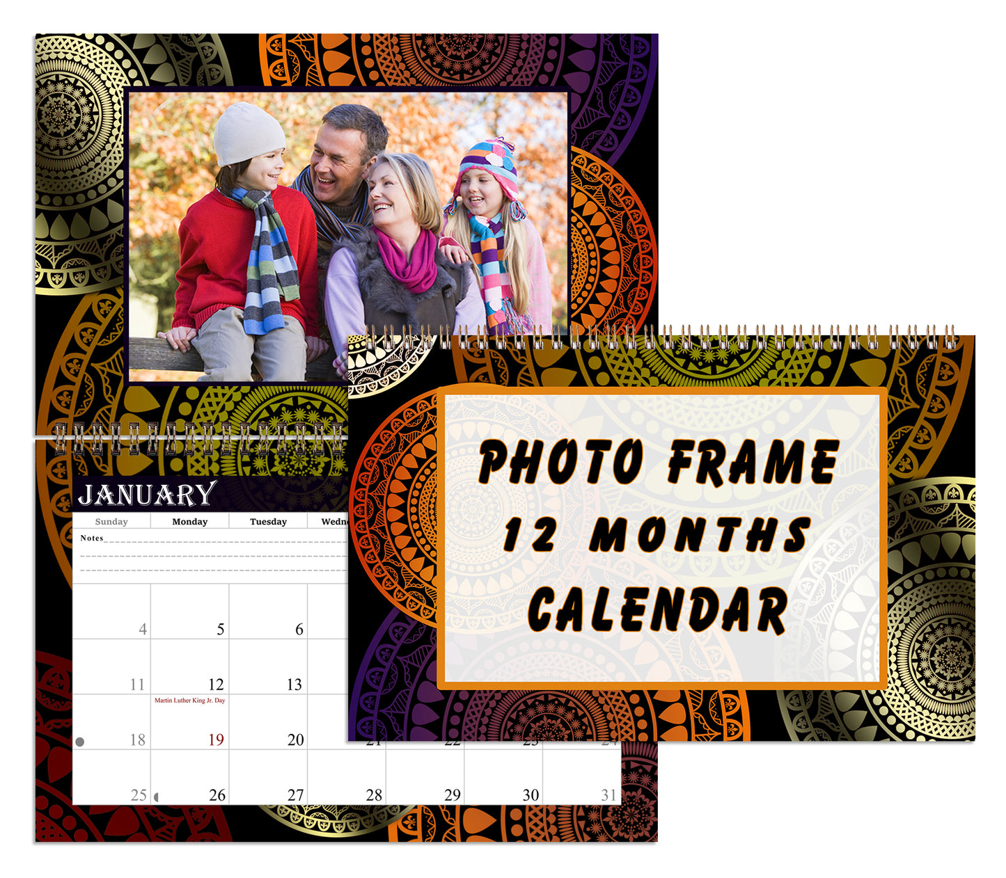 2026 Photo Frame Wall Spiral-bound Calendar (Add Your Own Photos) - 12 Months Desktop/Wall Calendar/Planner - (Edition #16)
