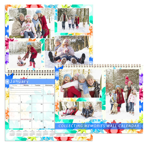 2026 Scrapbook Wall Calendar Spiral-bound (Add Your Own Photos) - 12 Months Desktop #01