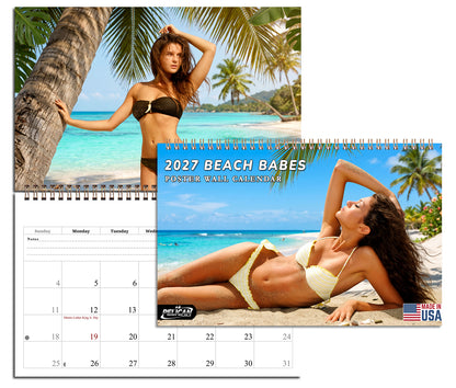 2027 Wall Calendar Beach Babes Bikini Women - 12 Months Desktop / Wall Calendar