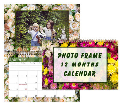 2026 Photo Frame Wall Spiral-bound Calendar (Add Your Own Photos) - 12 Months Desktop/Wall Calendar/Planner - (Edition #13)