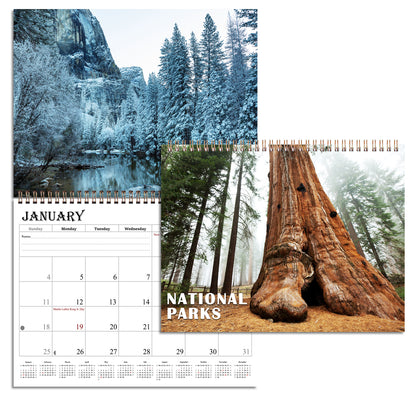 2026 Spiral-bound Wall Calendar (National Park) - 12 Months Desktop/Wall Calendar/Planner