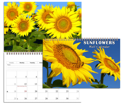 2027 Spiral-bound Wall Calendar (Sunflowers) - 12 Months Desktop/Wall Calendar/Planner
