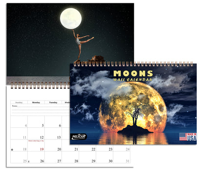 2027 Spiral-bound Wall Calendar (Moons) - 12 Months Desktop/Wall Calendar/Planner