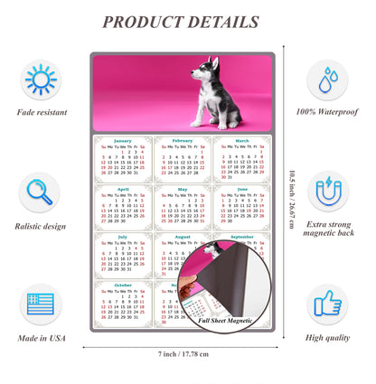 2026 Magnetic Calendar - Today is My Lucky Day (Fade, Tear, and Water Resistant)- Dogs Themed 023