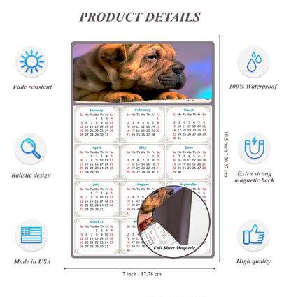 2026 Magnetic Calendar - Today is My Lucky Day (Fade, Tear, and Water Resistant)- Dogs Themed 012