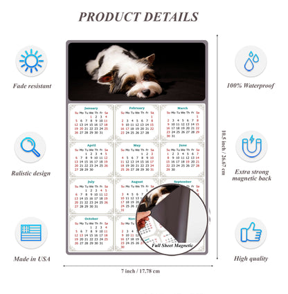 2026 Magnetic Calendar - Today is My Lucky Day (Fade, Tear, and Water Resistant)- Dogs Themed 018