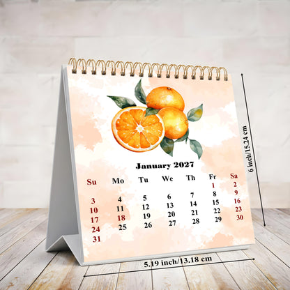 2027-12 Months Desk Calendar Desktop Planner with To-Do List (Fruits & Berries)