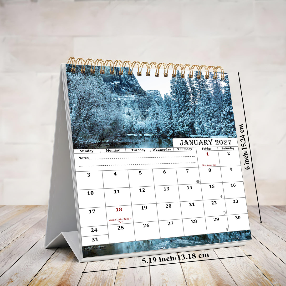 2027-12 Months Desk Calendar Desktop Planner with To-Do List (National Parks)