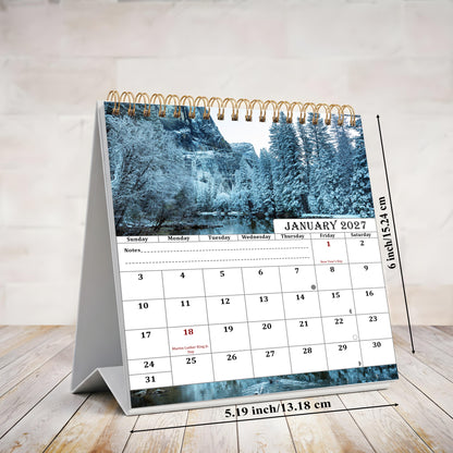 2027-12 Months Desk Calendar Desktop Planner with To-Do List (National Parks)