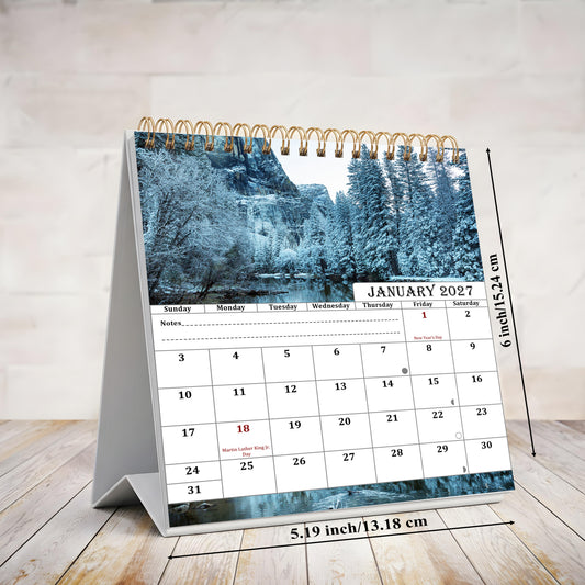 2027-12 Months Desk Calendar Desktop Planner with To-Do List (National Parks)