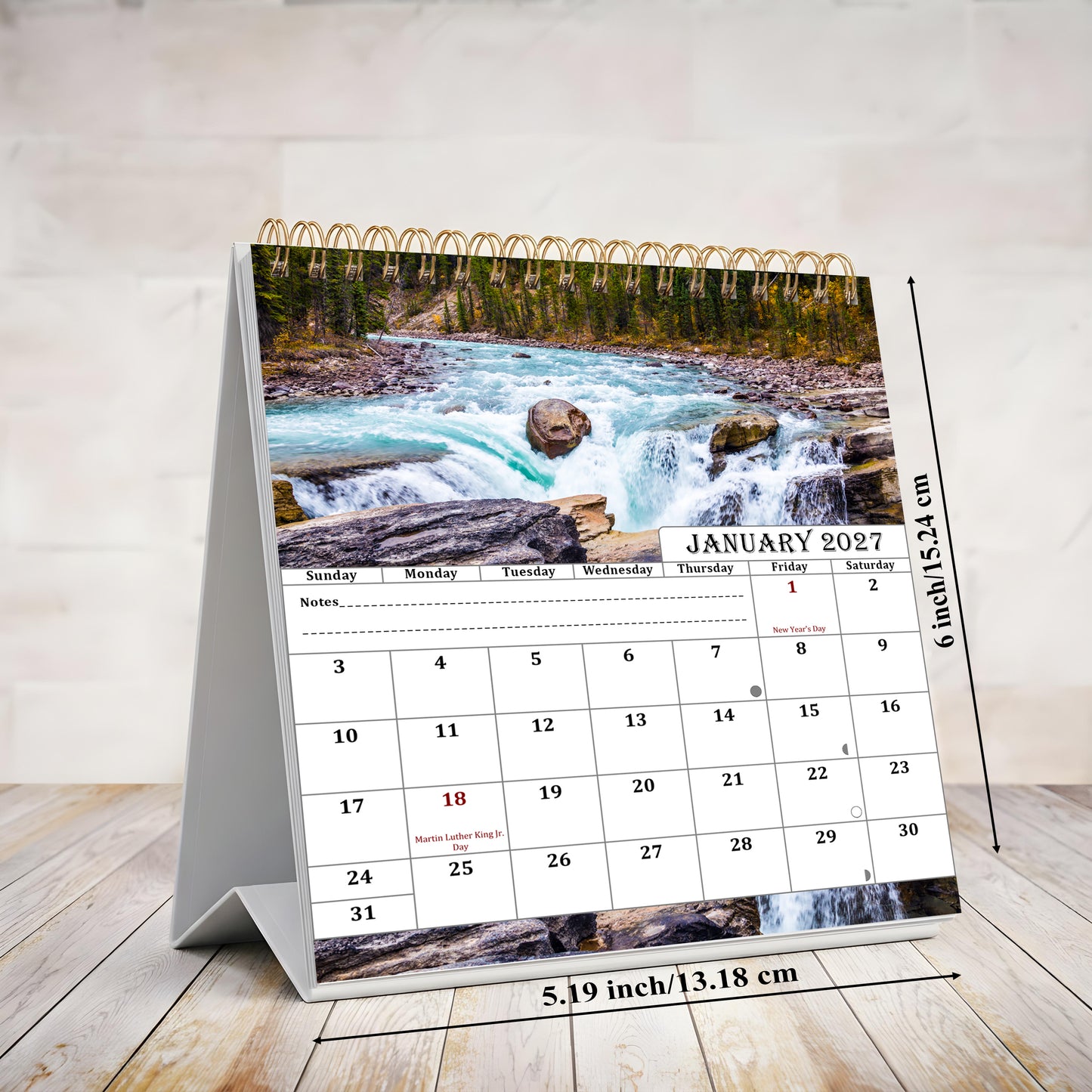 2027-12 Months Desk Calendar Desktop Planner with To-Do List (Outdoor)