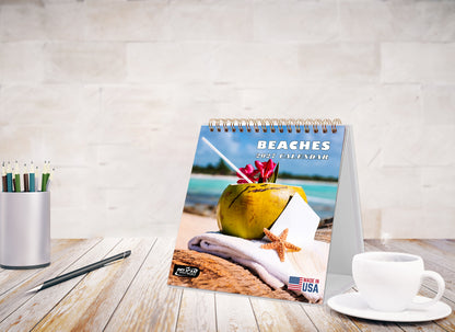 2027-12 Months Desk Calendar Desktop Planner with To-Do List (Beaches))
