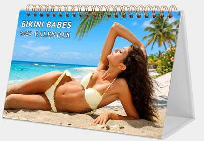 2027-12 Months Desk Calendar Desktop Planner with To-Do List (Babes Bikini)