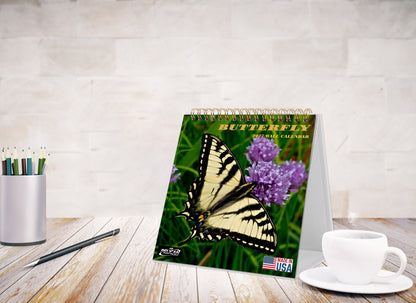 2027-12 Months Desk Calendar Desktop Planner with To-Do List (Butterflies)
