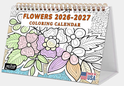 2026-2027 -18 Months Desk Calendar Desktop Planner with To-Do List (Flowers)