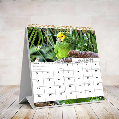 2026-2027 18 Months Standing Flip Desk Calendar Desktop Planner (Birds)